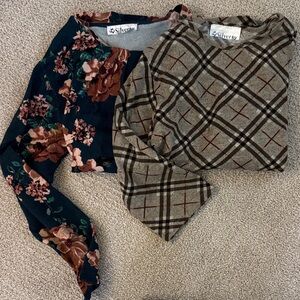 Silverts, Adaptive Clothing, Floral and Plaid Long Sleeve Tops, SZ:L